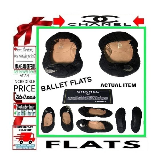 🛑CHANEL Designer ➕🆒 FLATS Flower SANDALS Ballet SHOES Logo Comfort 💸BUY NOW‼️ - Picture 3 of 16